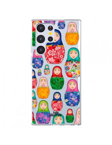 Coque Samsung Galaxy S22 Ultra 5G Matryoshka Dolls Poupées Russes Transparente - kateillustrate