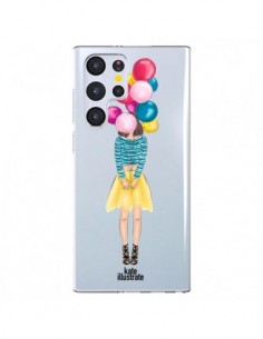 Coque Samsung Galaxy S22 Ultra 5G Girls Balloons Ballons...