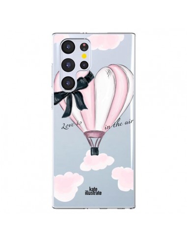 Coque Samsung Galaxy S22 Ultra 5G Love is in the Air Love Montgolfier Transparente - kateillustrate