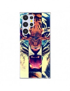 Coque Samsung Galaxy S22 Ultra 5G Tigre Swag Croix Roar...