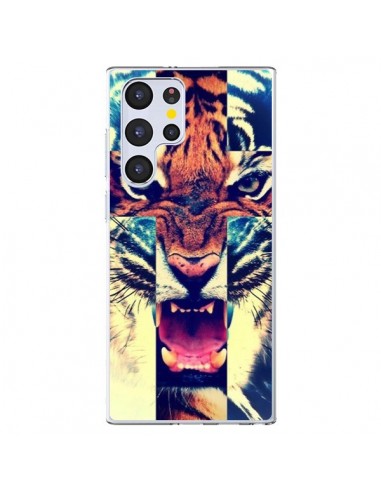 Coque Samsung Galaxy S22 Ultra 5G Tigre Swag Croix Roar Tiger - Laetitia