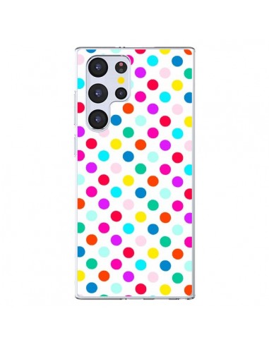 Coque Samsung Galaxy S22 Ultra 5G Pois Multicolores - Laetitia