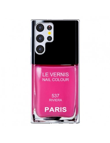 Coque Samsung Galaxy S22 Ultra 5G Vernis Paris Riviera Rose - Laetitia