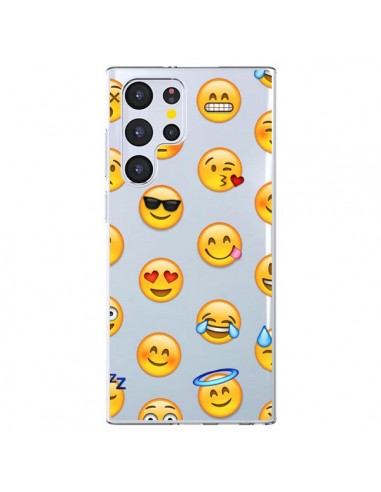 Coque Samsung Galaxy S22 Ultra 5G Smiley Emoticone Emoji Transparente - Laetitia