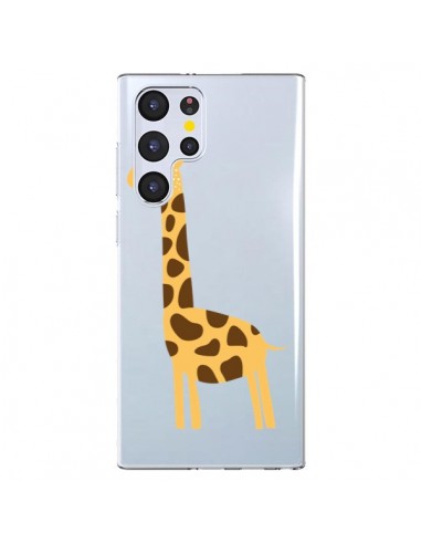 Coque Samsung Galaxy S22 Ultra 5G Girafe Giraffe Animal Savane Transparente - Petit Griffin