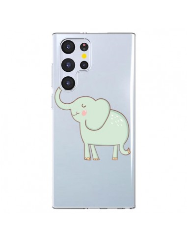 Coque Samsung Galaxy S22 Ultra 5G Elephant Elefant Animal Coeur Love  Transparente - Petit Griffin