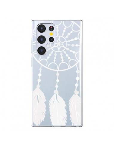 Coque Samsung Galaxy S22 Ultra 5G Attrape Rêves Blanc Dreamcatcher Transparente - Petit Griffin