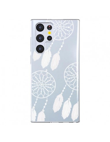 Coque Samsung Galaxy S22 Ultra 5G Attrape Rêves Blanc Dreamcatcher Triple Transparente - Petit Griffin