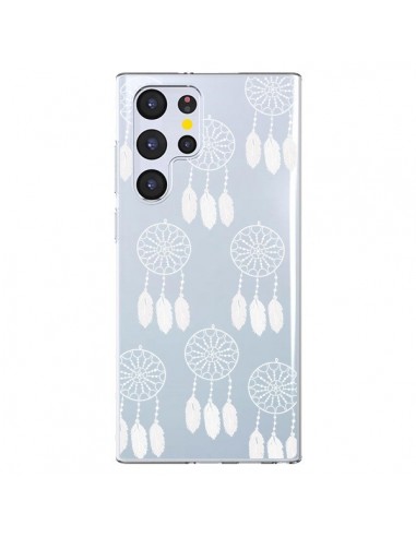 Coque Samsung Galaxy S22 Ultra 5G Attrape Rêves Blanc Dreamcatcher Mini Transparente - Petit Griffin