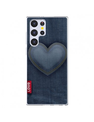 Coque Samsung Galaxy S22 Ultra 5G Love Coeur en Jean - Lassana