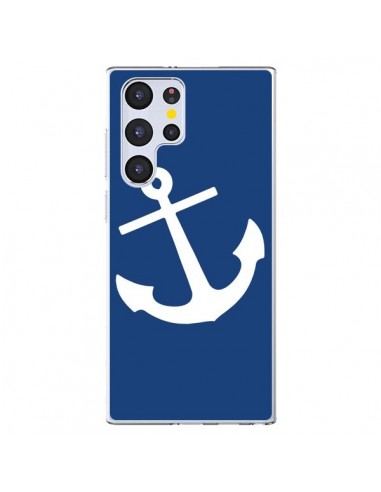 Coque Samsung Galaxy S22 Ultra 5G Ancre Navire Navy Blue Anchor - Mary Nesrala