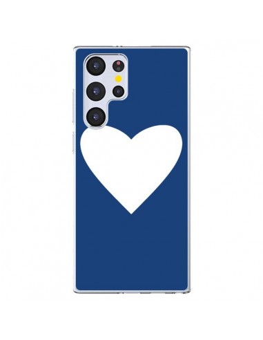 Coque Samsung Galaxy S22 Ultra 5G Coeur Navy Blue Heart - Mary Nesrala