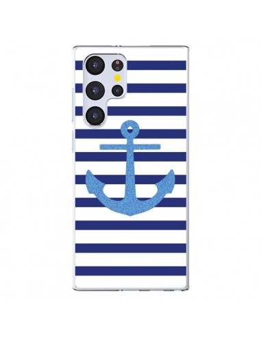 Coque Samsung Galaxy S22 Ultra 5G Ancre Voile Marin Navy Blue - Mary Nesrala