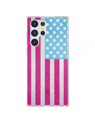 Coque Samsung Galaxy S22 Ultra 5G Drapeau USA Vintage - Mary Nesrala