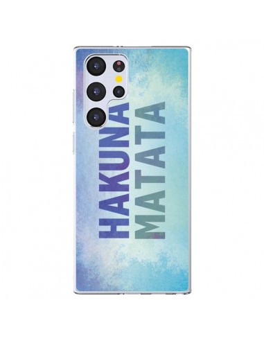 Coque Samsung Galaxy S22 Ultra 5G Hakuna Matata Roi Lion Bleu - Mary Nesrala