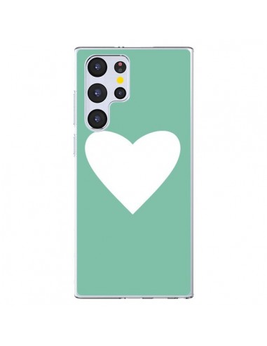 Coque Samsung Galaxy S22 Ultra 5G Coeur Mint Vert - Mary Nesrala