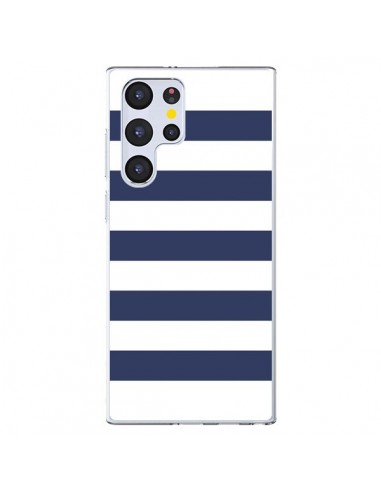 Coque Samsung Galaxy S22 Ultra 5G Bandes Marinières Bleu Blanc Gaultier - Mary Nesrala