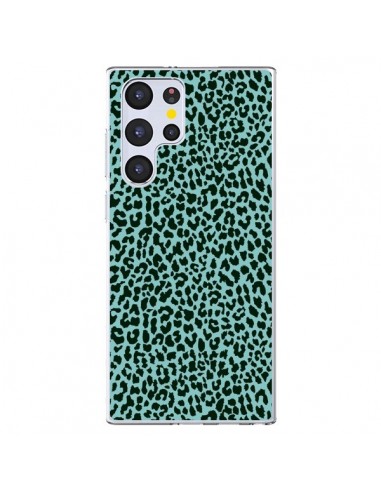 Coque Samsung Galaxy S22 Ultra 5G Leopard Turquoise Neon - Mary Nesrala