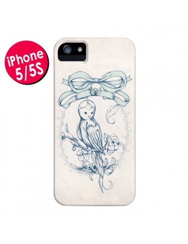 Coque Bird Oiseau Mignon Vintage pour iPhone 5 et 5S - Lassana