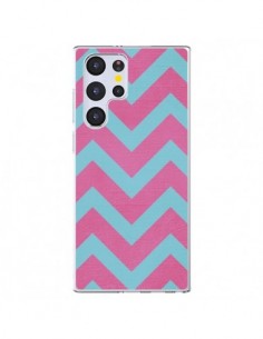 Coque Samsung Galaxy S22 Ultra 5G Strawberry Chevron Rose...