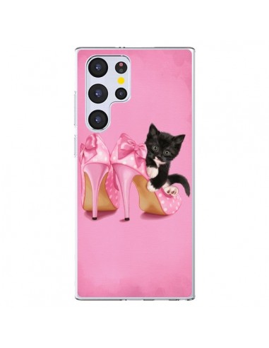 Coque Samsung Galaxy S22 Ultra 5G Chaton Chat Noir Kitten Chaussure Shoes - Maryline Cazenave