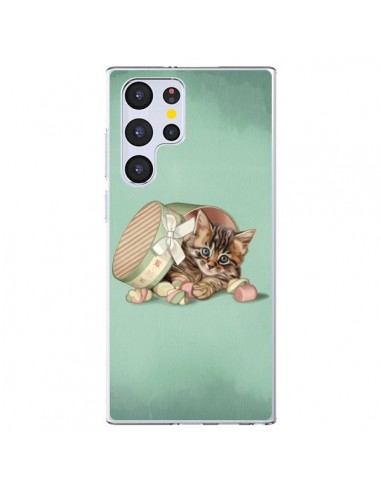 Coque Samsung Galaxy S22 Ultra 5G Chaton Chat Kitten Boite Bonbon Candy - Maryline Cazenave