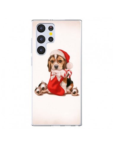 Coque Samsung Galaxy S22 Ultra 5G Chien Dog Pere Noel Christmas - Maryline Cazenave