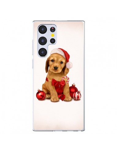 Coque Samsung Galaxy S22 Ultra 5G Chien Dog Pere Noel Christmas Boules Sapin - Maryline Cazenave