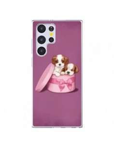 Coque Samsung Galaxy S22 Ultra 5G Chien Dog Boite Noeud -...