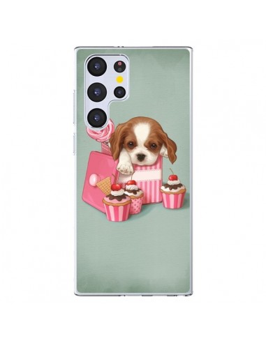 Coque Samsung Galaxy S22 Ultra 5G Chien Dog Cupcake Gateau Boite - Maryline Cazenave