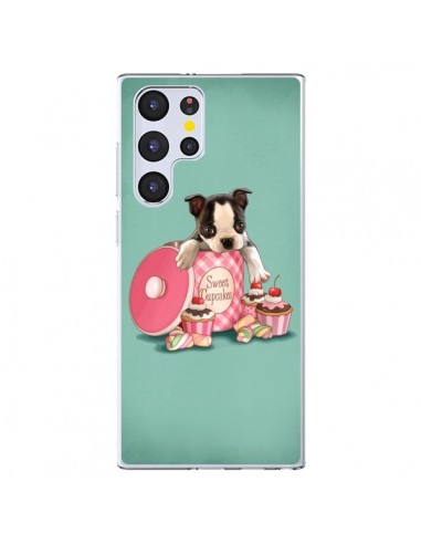 Coque Samsung Galaxy S22 Ultra 5G Chien Dog Cupcakes Gateau Boite - Maryline Cazenave