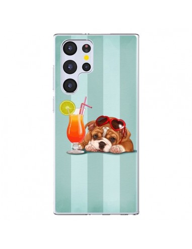 Coque Samsung Galaxy S22 Ultra 5G Chien Dog Cocktail Lunettes Coeur - Maryline Cazenave