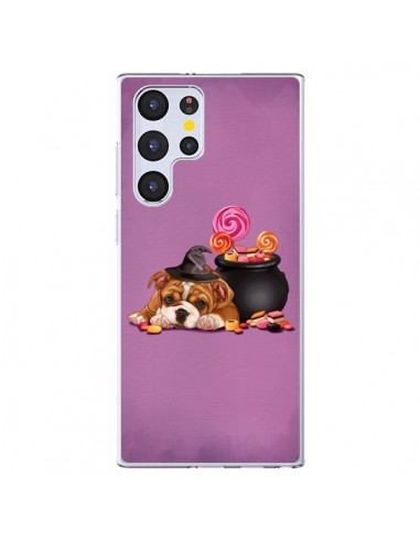 Coque Samsung Galaxy S22 Ultra 5G Chien Dog Halloween Sorciere Chaudron Bonbon - Maryline Cazenave