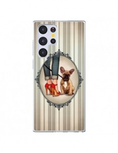 Coque Samsung Galaxy S22 Ultra 5G Lady Jambes Chien Dog -...