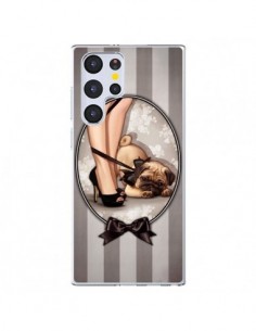 Coque Samsung Galaxy S22 Ultra 5G Lady Noir Noeud...