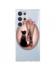Coque Samsung Galaxy S22 Ultra 5G Lady Chat Noeud...