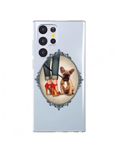 Coque Samsung Galaxy S22 Ultra 5G Lady Jambes Chien Bulldog Dog Transparente - Maryline Cazenave