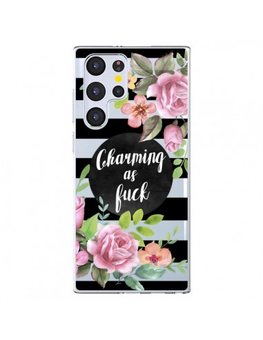 Coque Samsung Galaxy S22 Ultra 5G Charming as Fuck Fleurs Transparente - Maryline Cazenave