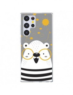 Coque Samsung Galaxy S22 Ultra 5G Ours à lunettes - Maria...