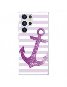 Coque Samsung Galaxy S22 Ultra 5G Ancre Rose Navire -...