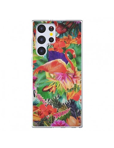 Coque Samsung Galaxy S22 Ultra 5G Tropical Flamant Rose - Monica Martinez