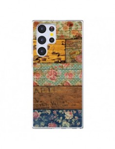 Coque Samsung Galaxy S22 Ultra 5G Barocco Style Bois -...