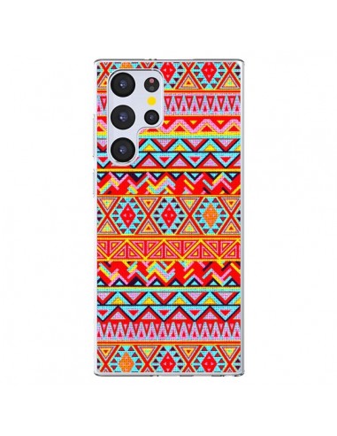 Coque Samsung Galaxy S22 Ultra 5G India Style Pattern Bois Azteque - Maximilian San