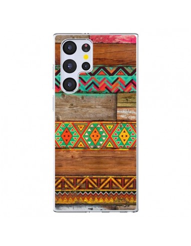 Coque Samsung Galaxy S22 Ultra 5G Indian Wood Bois Azteque - Maximilian San