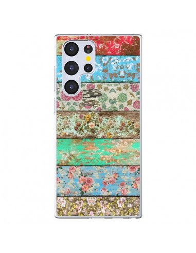 Coque Samsung Galaxy S22 Ultra 5G Rococo Style Bois Fleur - Maximilian San