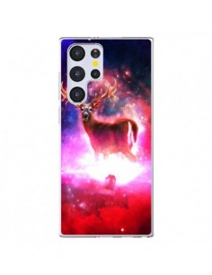 Coque Samsung Galaxy S22 Ultra 5G Cosmic Deer Cerf Galaxy...