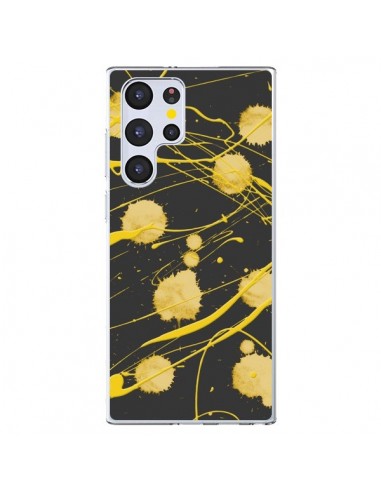 Coque Samsung Galaxy S22 Ultra 5G Gold Splash Peinture Art - Maximilian San