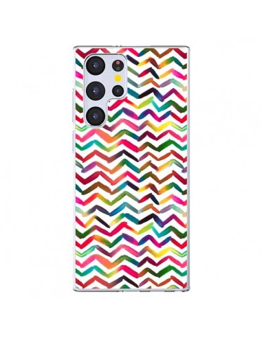 Coque Samsung Galaxy S22 Ultra 5G Chevron Stripes Multicolored - Ninola Design