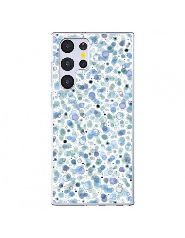 Coque Samsung Galaxy S22 Ultra 5G Cosmic Bubbles Blue - Ninola Design