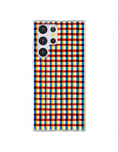 Coque Samsung Galaxy S22 Ultra 5G Crossed Eyes Lines Red - Ninola Design